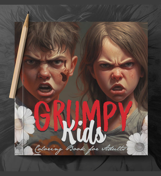 Grumpy Kids Coloring Book Grayscale (Printbook) - Monsoon Publishing USA