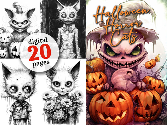 Halloween Horror Cats Coloring Book (Digital) - Monsoon Publishing USA