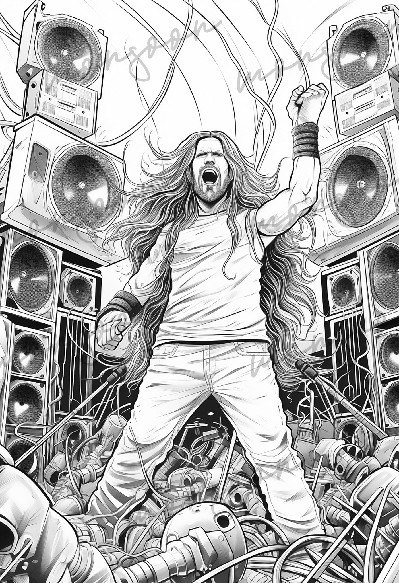 Heavy Metal Coloring Book Grayscale (Digital) - Monsoon Publishing USA