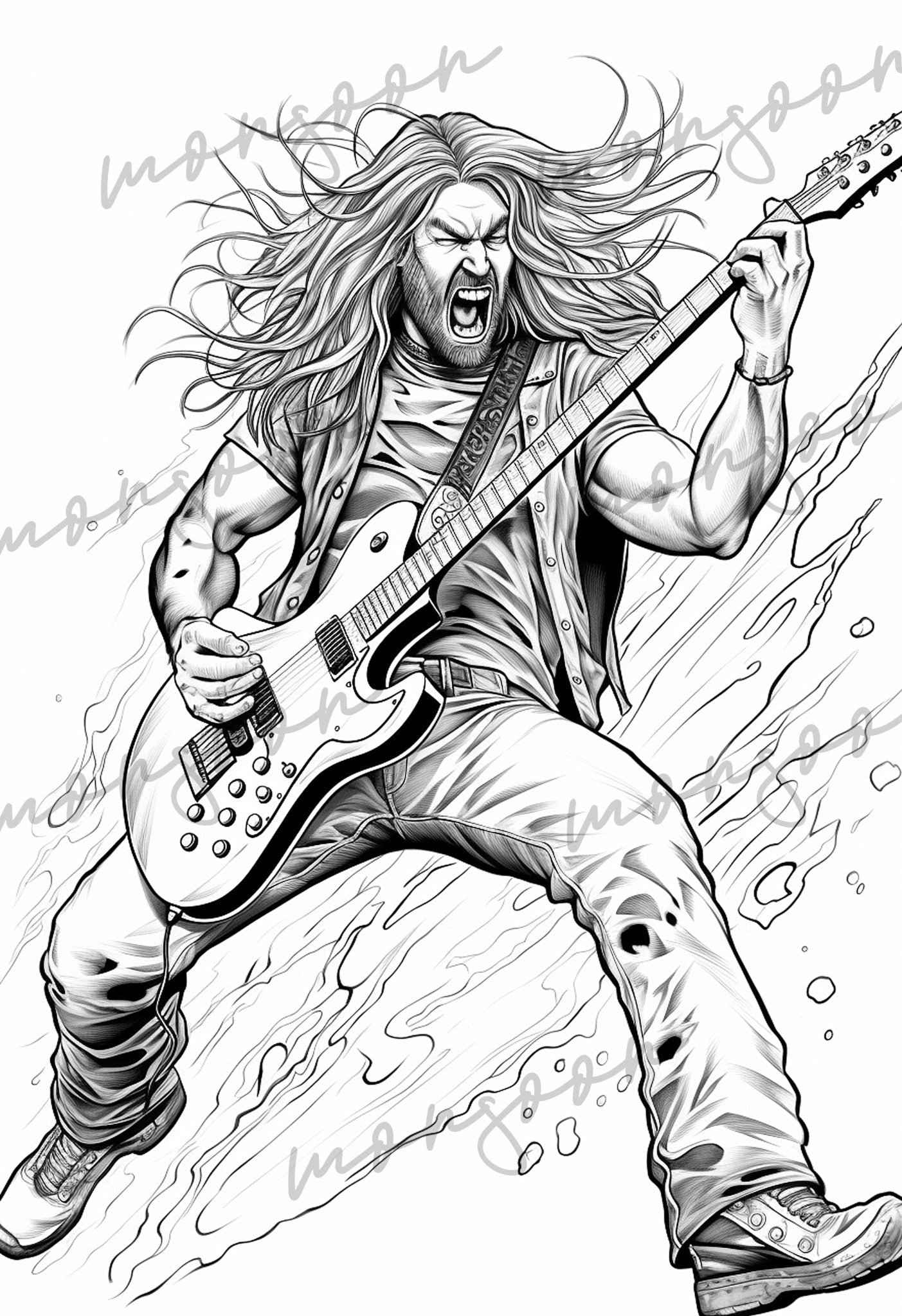 Heavy Metal Coloring Book Grayscale (Digital) - Monsoon Publishing USA