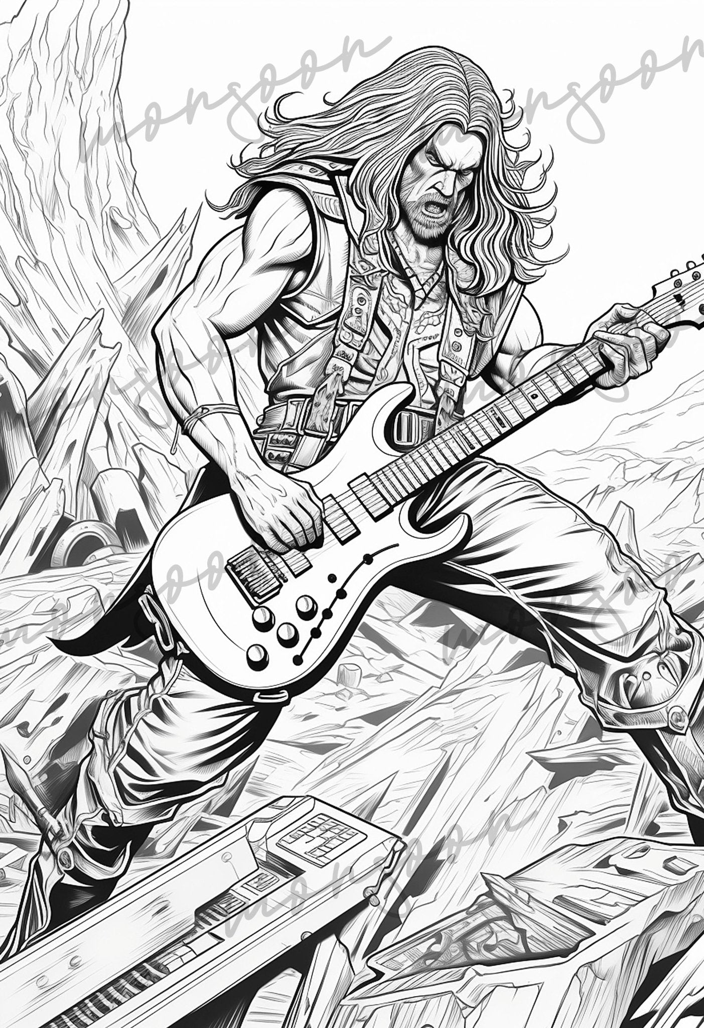 Heavy Metal Coloring Book Grayscale (Digital) - Monsoon Publishing USA