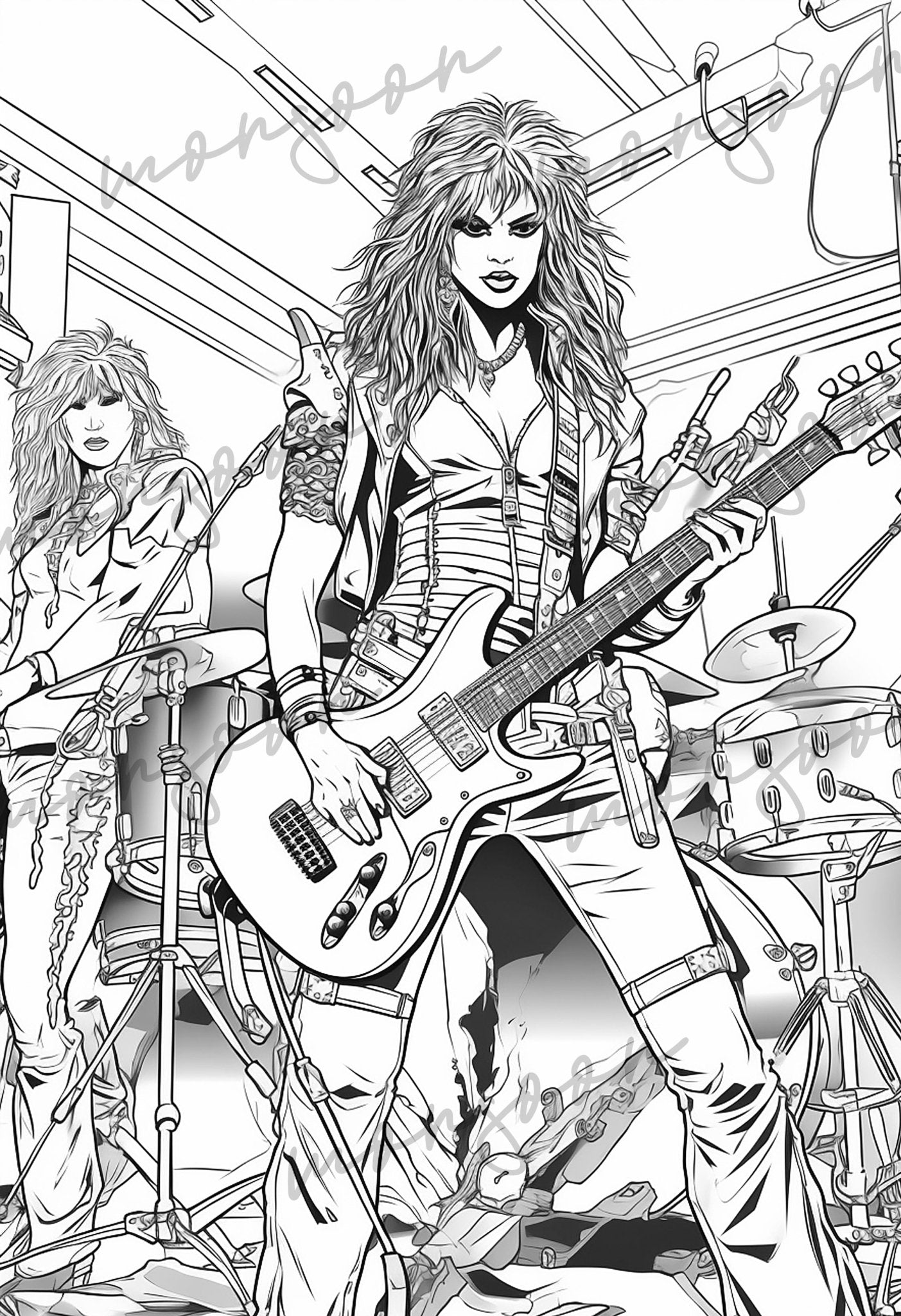 Heavy Metal Coloring Book Grayscale (Digital) - Monsoon Publishing USA