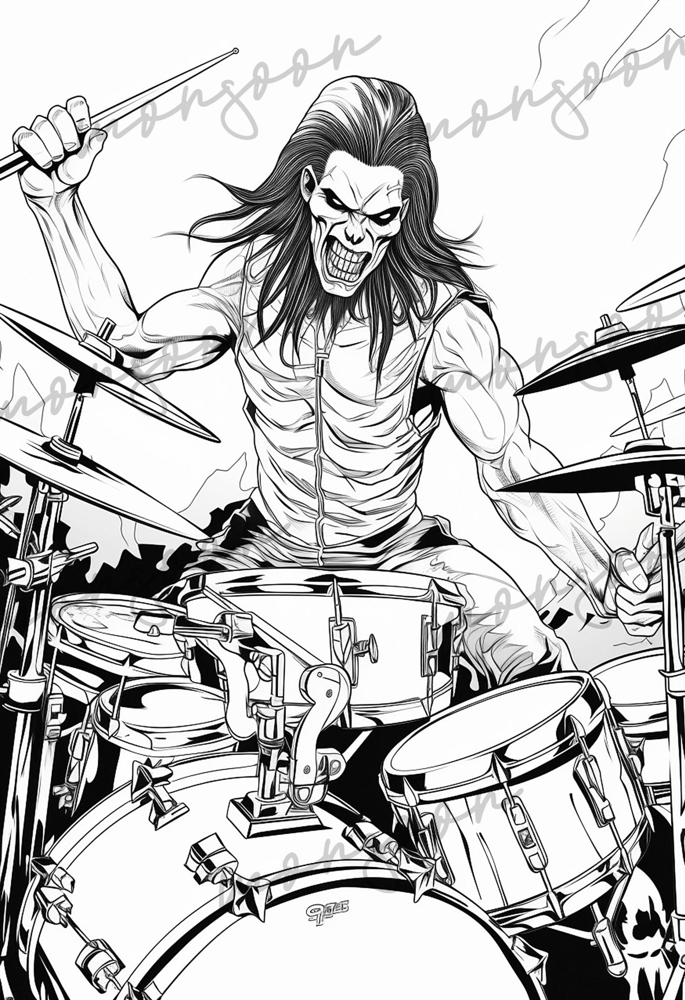 Heavy Metal Coloring Book Grayscale (Digital) - Monsoon Publishing USA