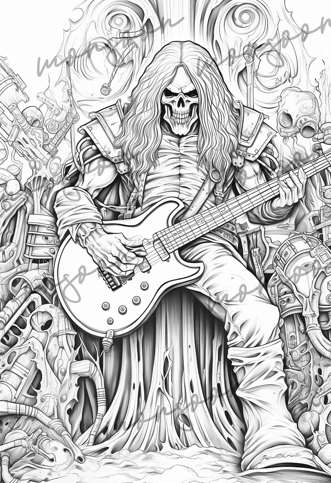 Heavy Metal Coloring Book Grayscale (Digital) - Monsoon Publishing USA