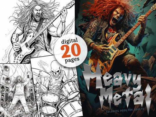Heavy Metal Coloring Book Grayscale (Digital) - Monsoon Publishing USA