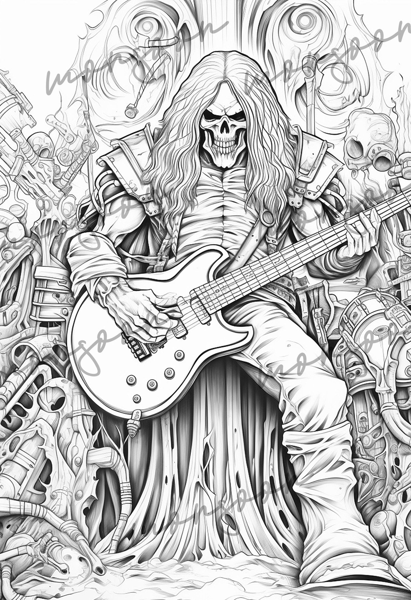 Heavy Metal Coloring Book Grayscale (Printbook) - Monsoon Publishing USA