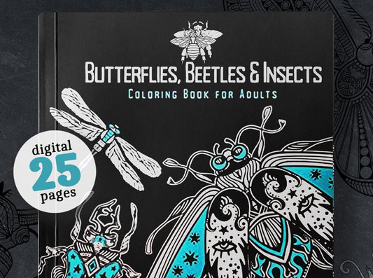 Insects & Beetles Coloring Book for Adults (Digital) - Monsoon Publishing USA