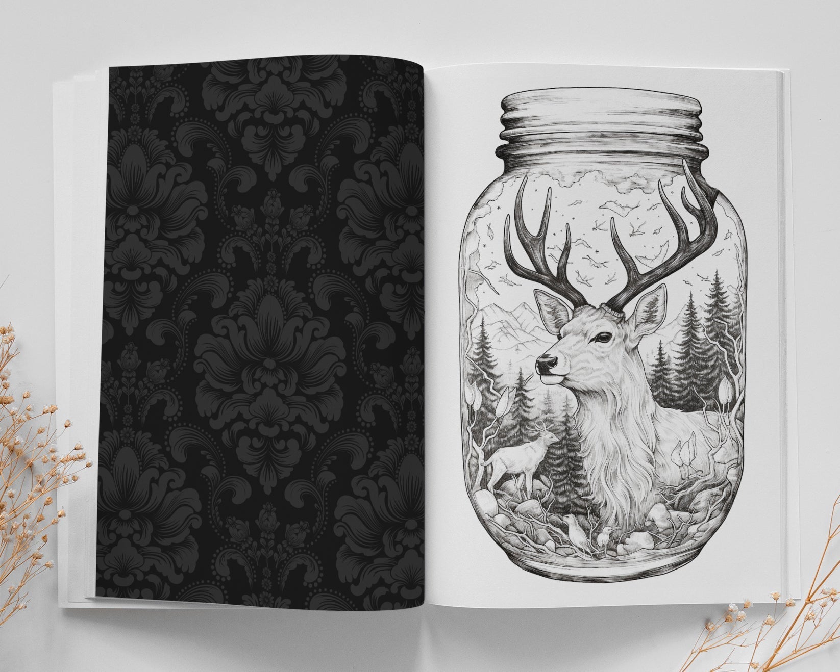 Jars in Wonderland Coloring Book Grayscale (Digital) - Monsoon Publishing USA