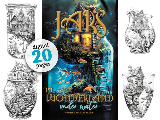 Jars in Wonderland under Water Coloring Book (Digital) - Monsoon Publishing USA