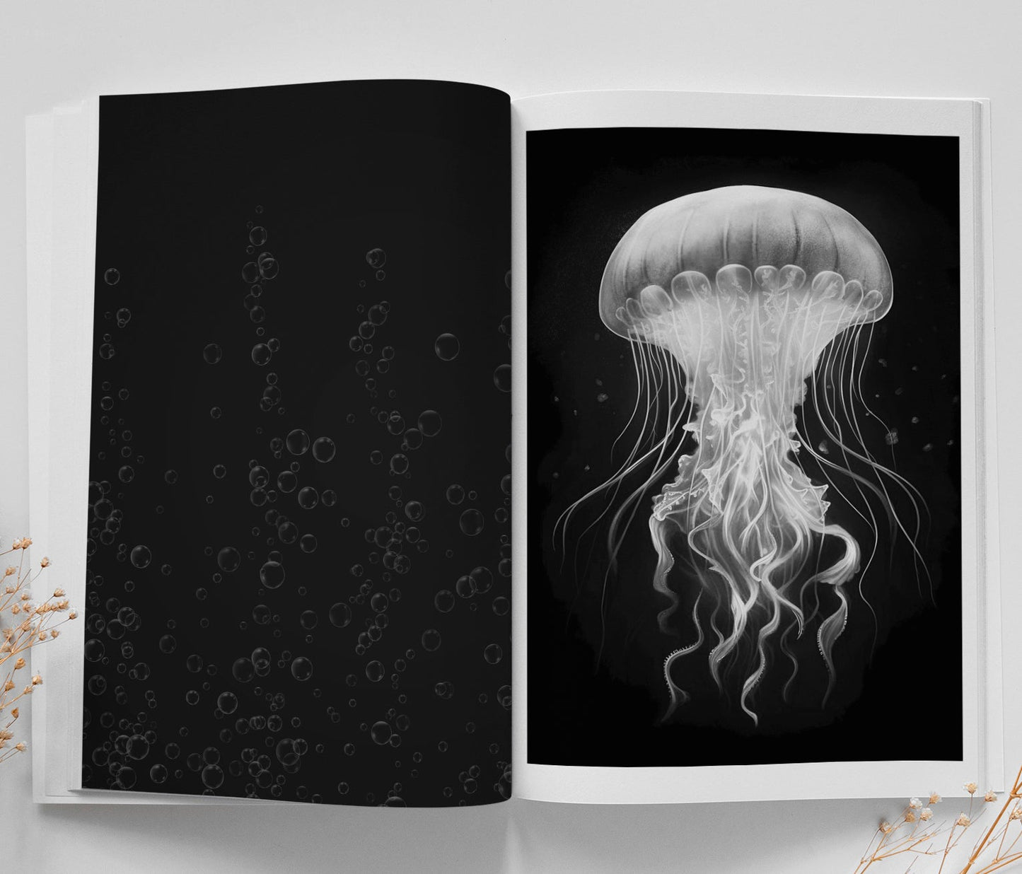 Jellyfish Ocean Coloring Book Grayscale (Digital) - Monsoon Publishing USA