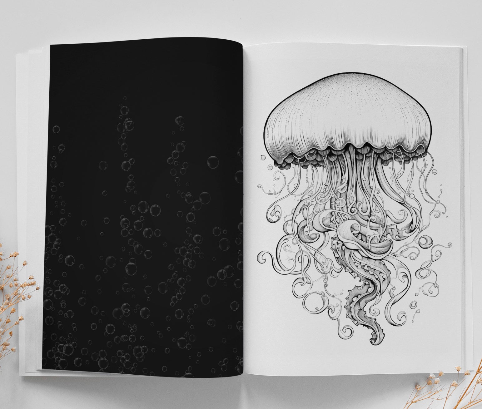 Jellyfish Ocean Coloring Book Grayscale (Digital) - Monsoon Publishing USA