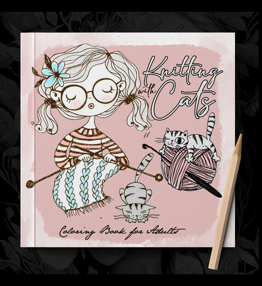 Knitting with Cats Coloring Book for Adults (Printbook) - Monsoon Publishing USA