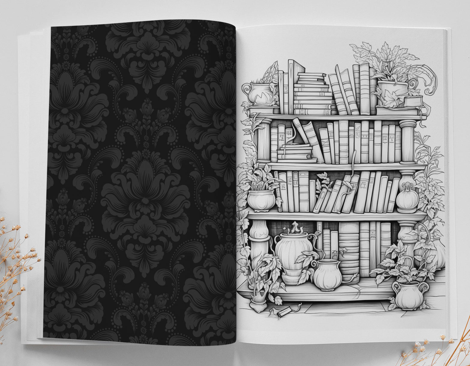 Library Coloring Book Grayscale (Printbook) - Monsoon Publishing USA