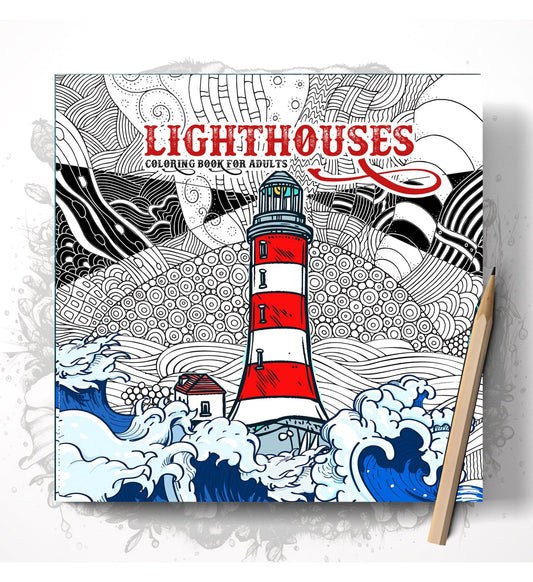 Lighthouses Coloring Book for Adults (Printbook) - Monsoon Publishing USA