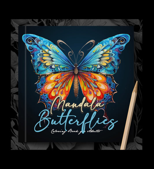 Mandala Butterflies Coloring Book Grayscale (Printbook) - Monsoon Publishing USA