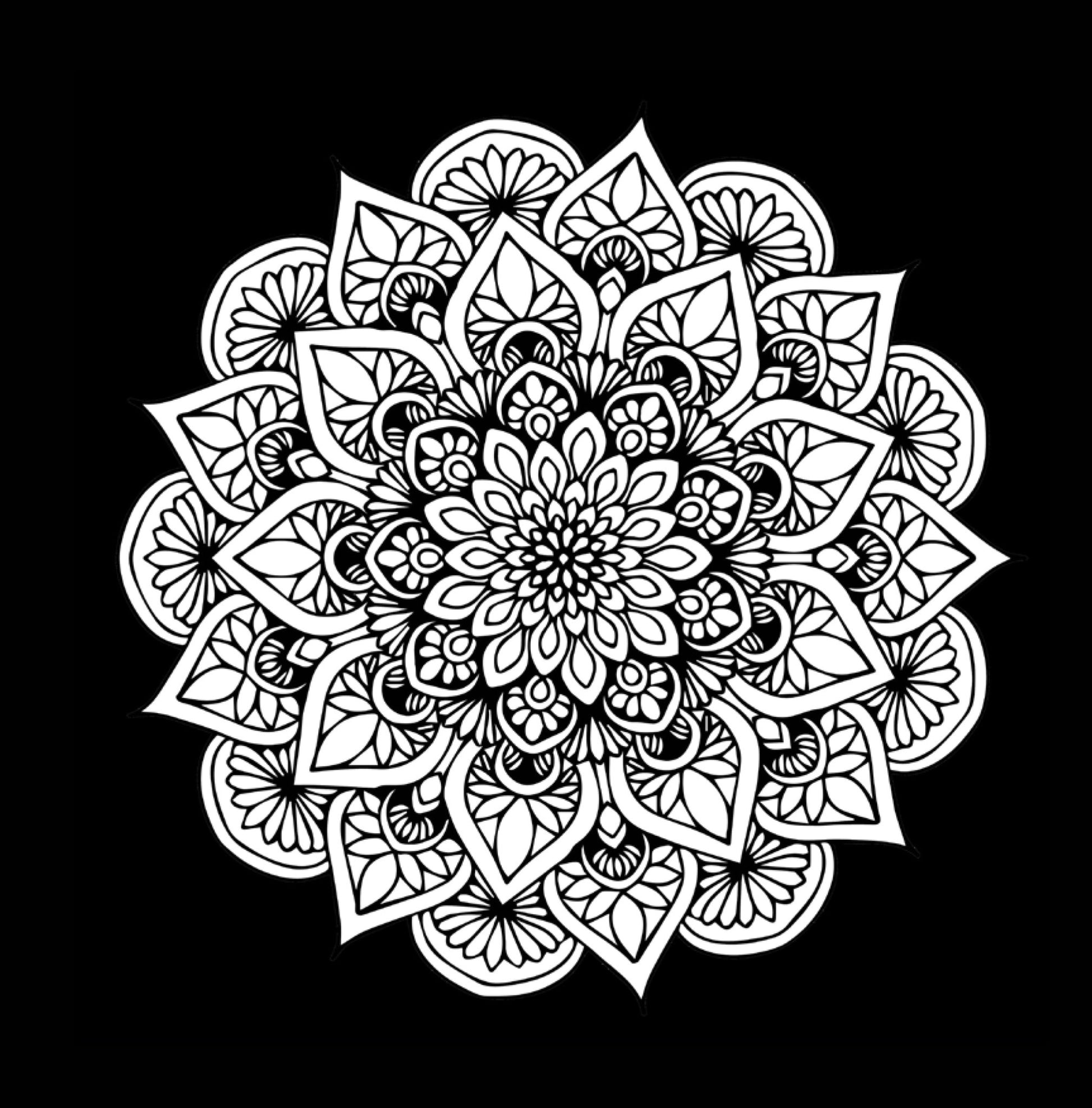 Mandala Coloring Book black background (Digital) - Monsoon Publishing USA