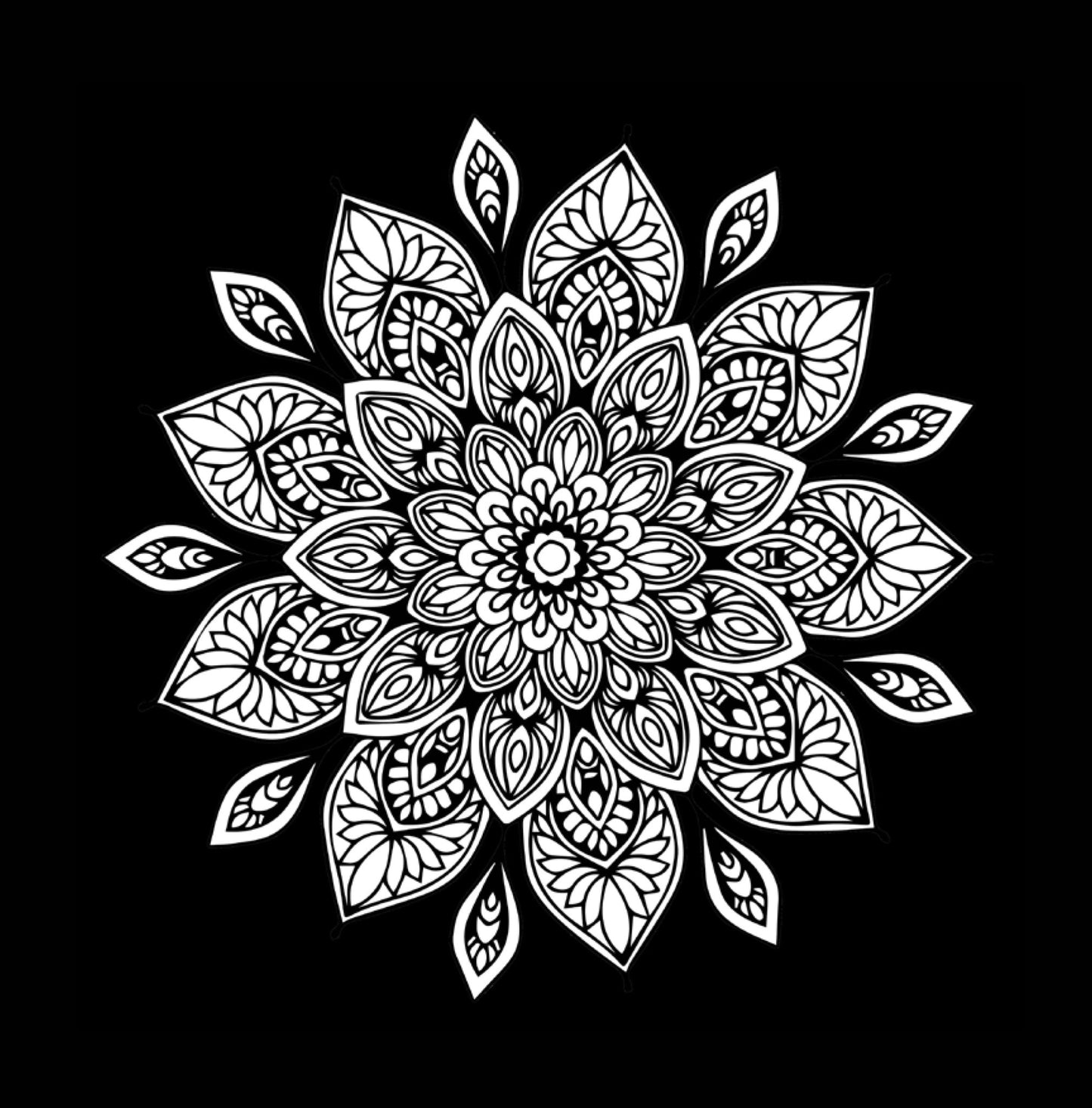 Mandala Coloring Book black background (Digital) - Monsoon Publishing USA