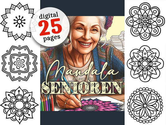 Mandalas for Seniors Coloring Book (Digital)