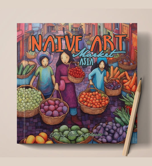 Naive Art Coloring Book Grayscale (Printbook) - Monsoon Publishing USA