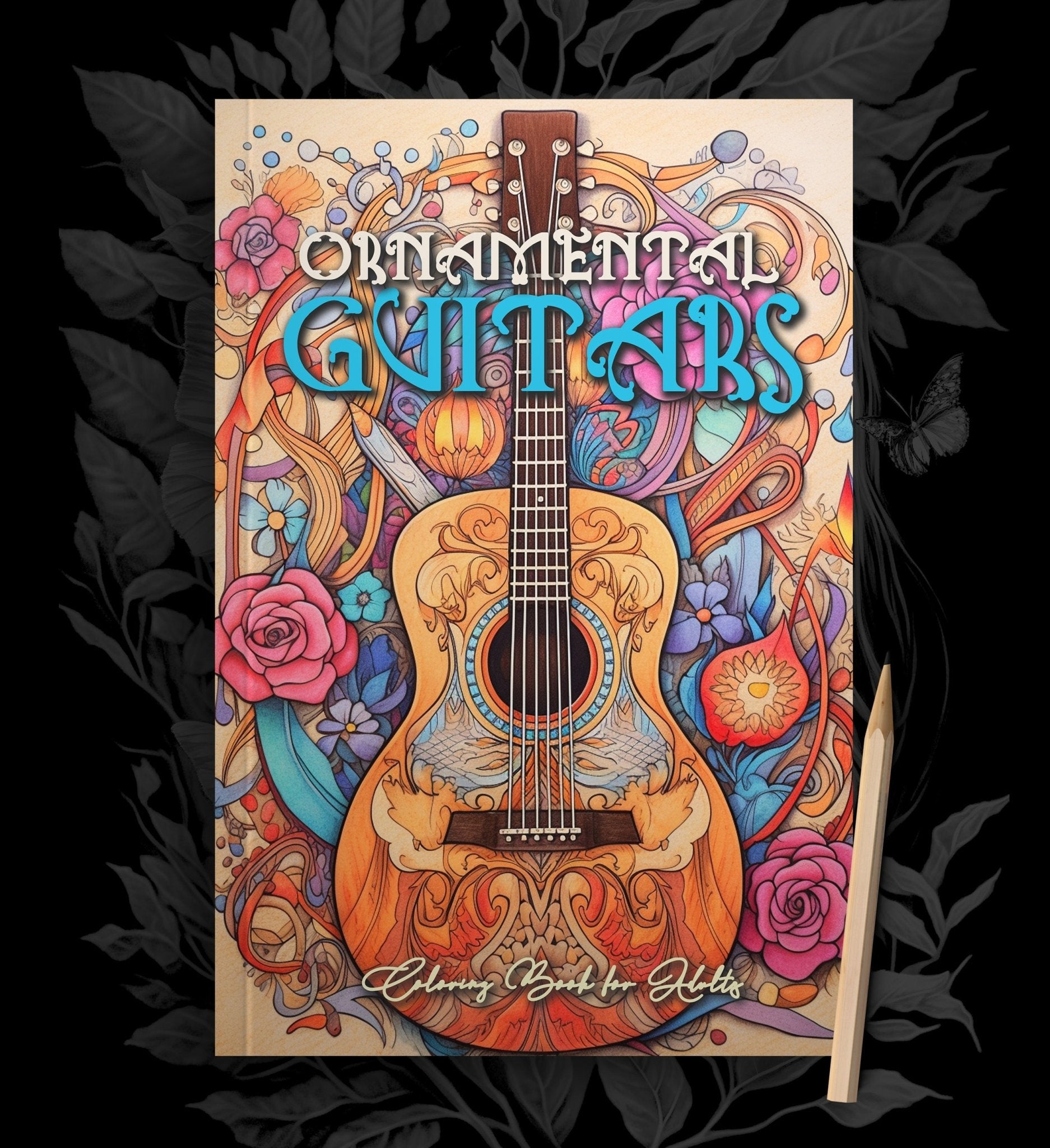 Ornamental Guitars Coloring Book Grayscale (Printbook) - Monsoon Publishing USA