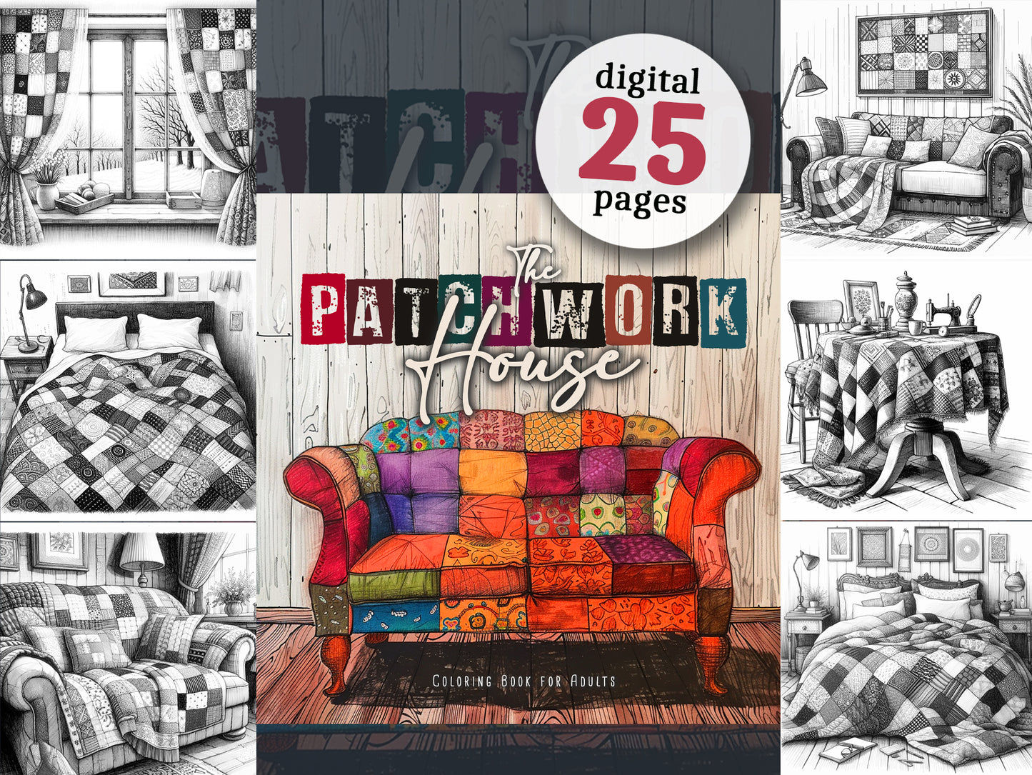 Patchwork House Coloring Book (Digital)