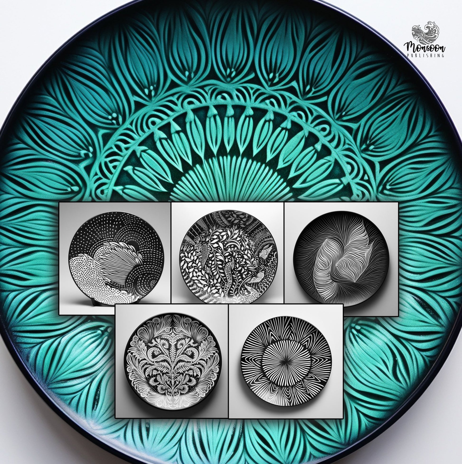 Plates with Patterns Coloring Book (Printbook) - Monsoon Publishing USA