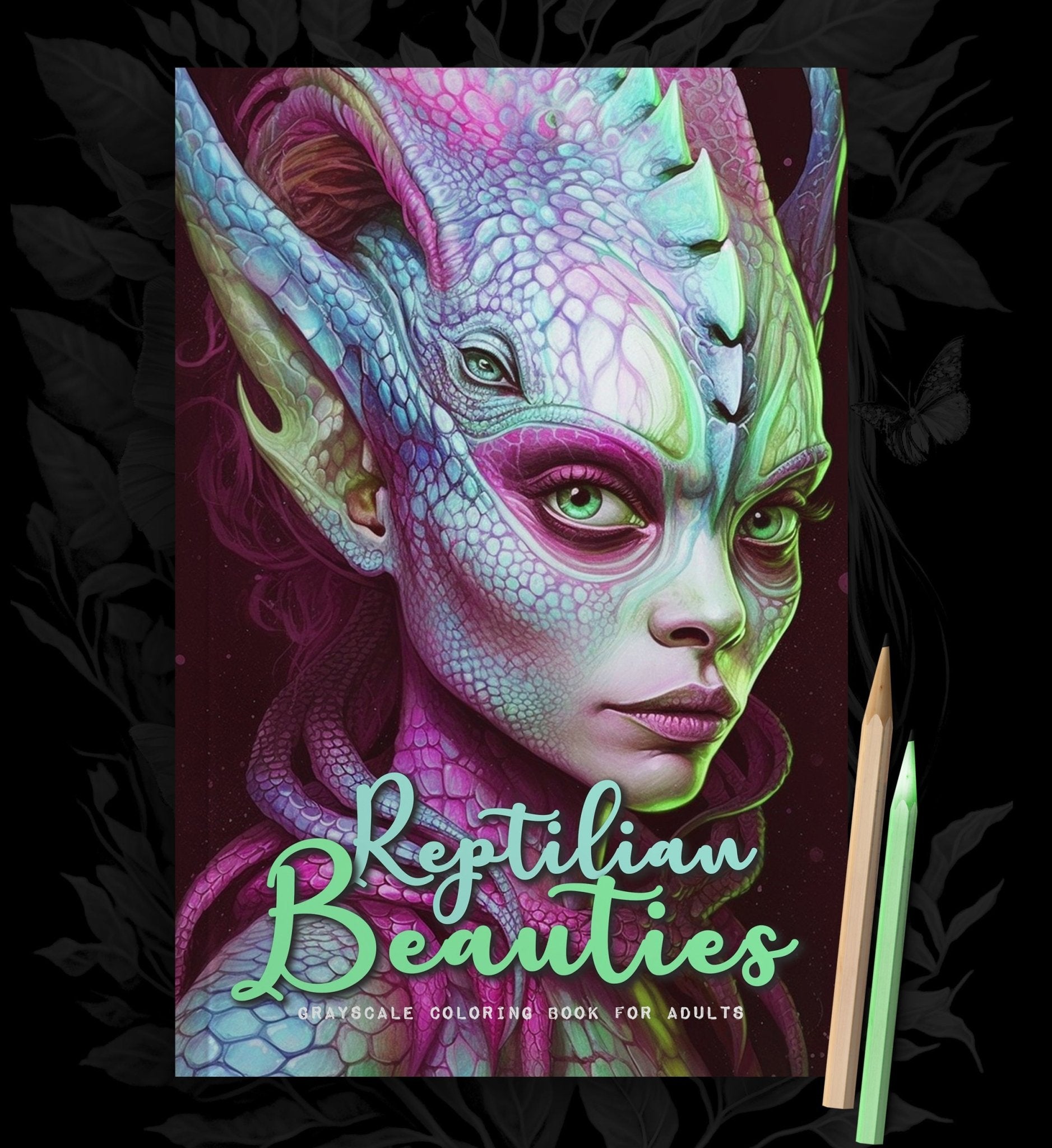 Reptilian Beauties Coloring Book Grayscale (Printbook) - Monsoon Publishing USA