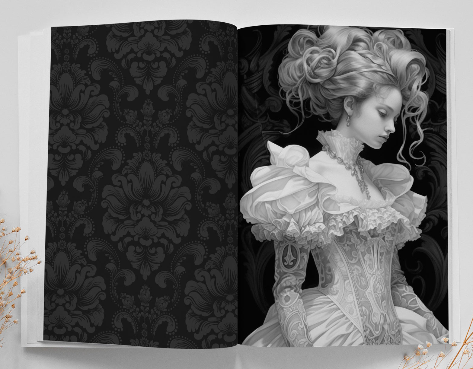 rococo coloring book dresses monsoon publishing