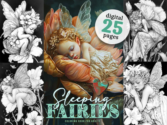 Sleeping Fairies Coloring Book (Digital)