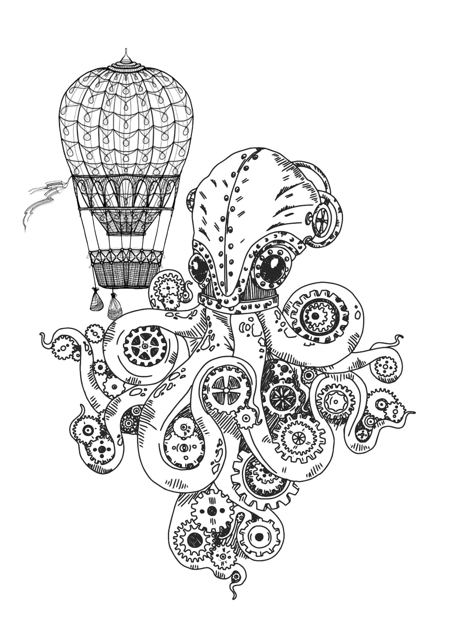 Steampunk Coloring Book Zentangle (Printbook) - Monsoon Publishing USA