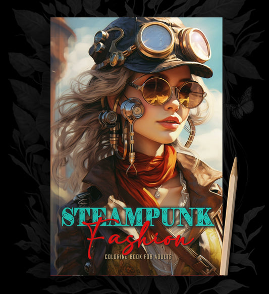 Steampunk Fashion Coloring Book Grayscale (Printbook) - Monsoon Publishing USA