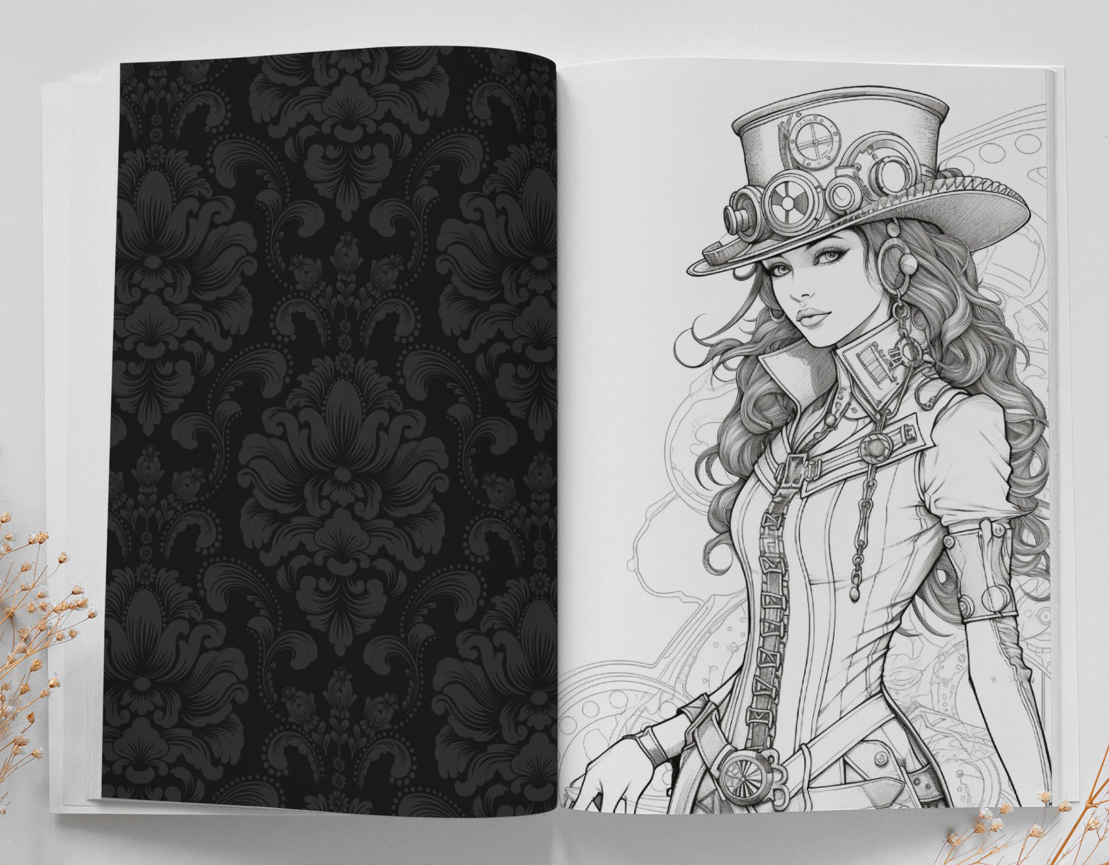 Steampunk Fashion Coloring Book Grayscale (Printbook) - Monsoon Publishing USA