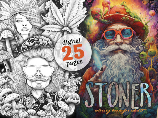 Stoner Coloring Book for Adults Grayscale (Digital) - Monsoon Publishing USA