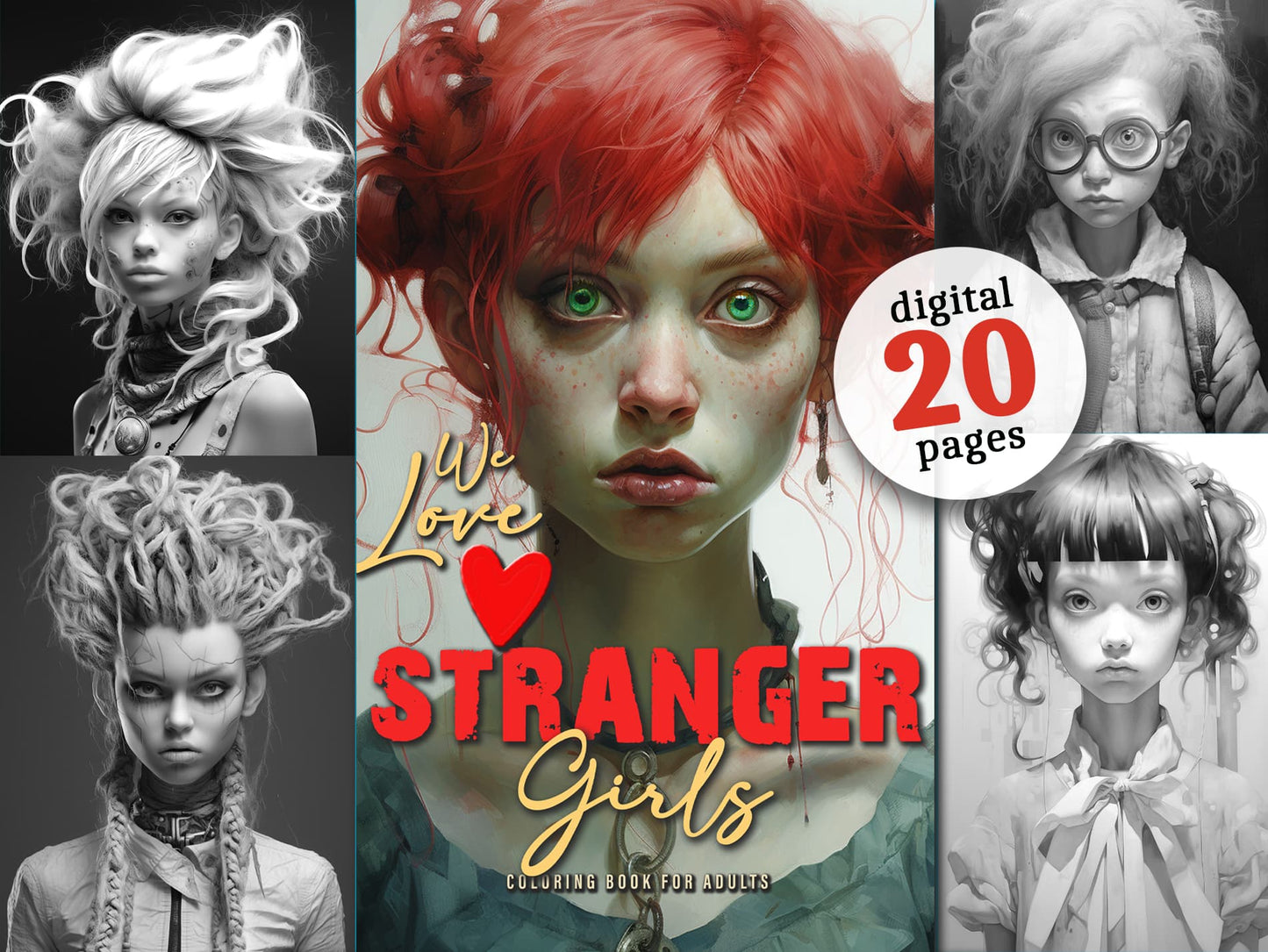 We love Stranger Girls Coloring Book (Digital)
