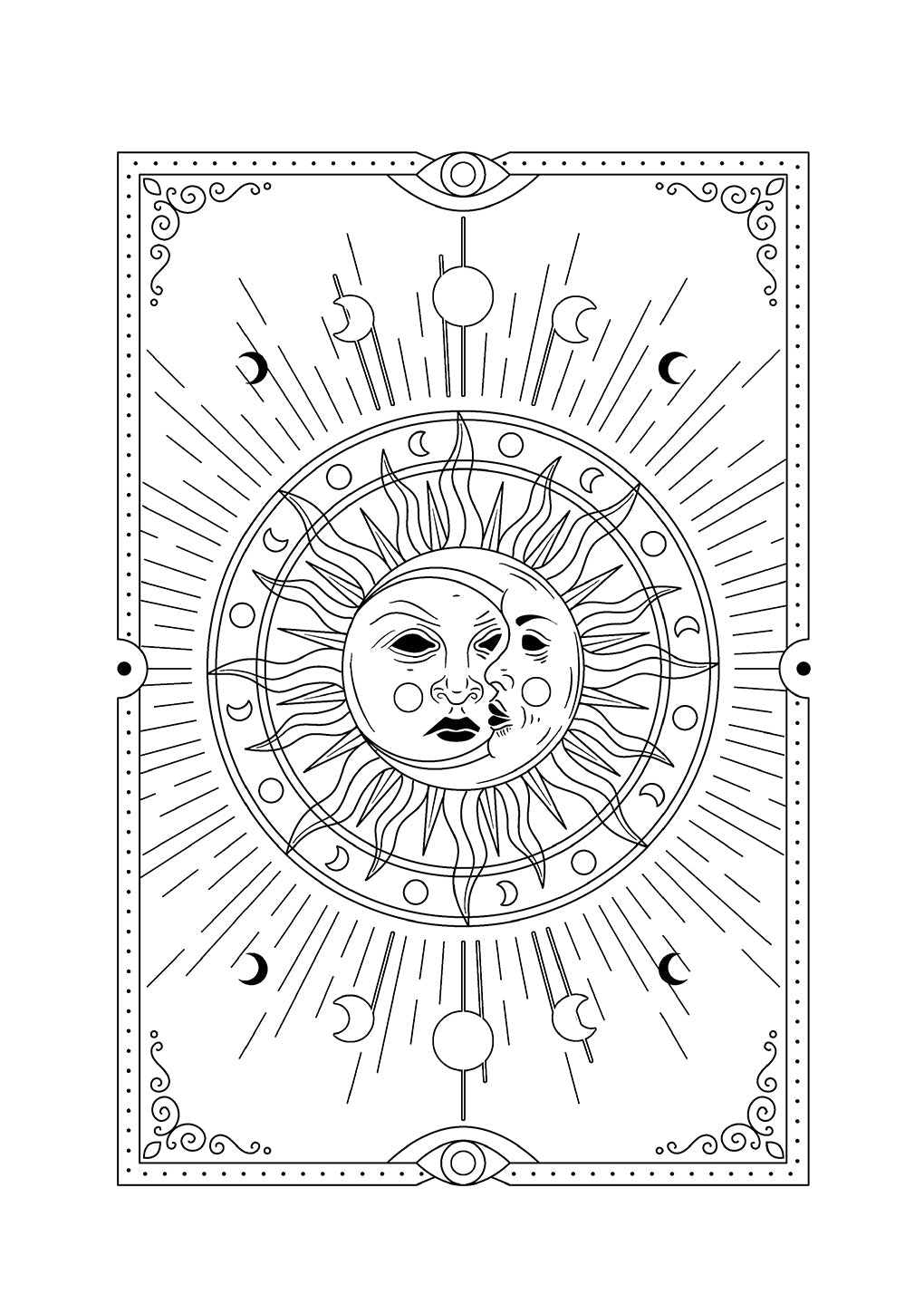 Sun Moon Stars Celestial Coloring Book for Adults (Digital) - Monsoon Publishing USA