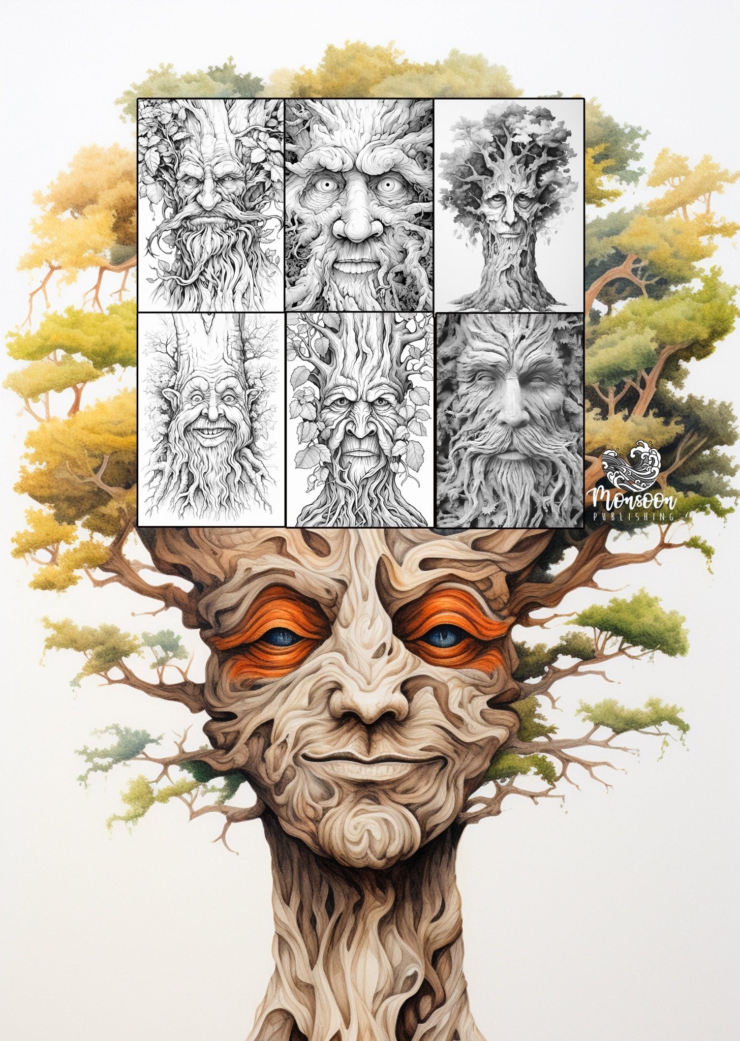 Tree Guards Coloring Book Grayscale (Printbook) - Monsoon Publishing USA