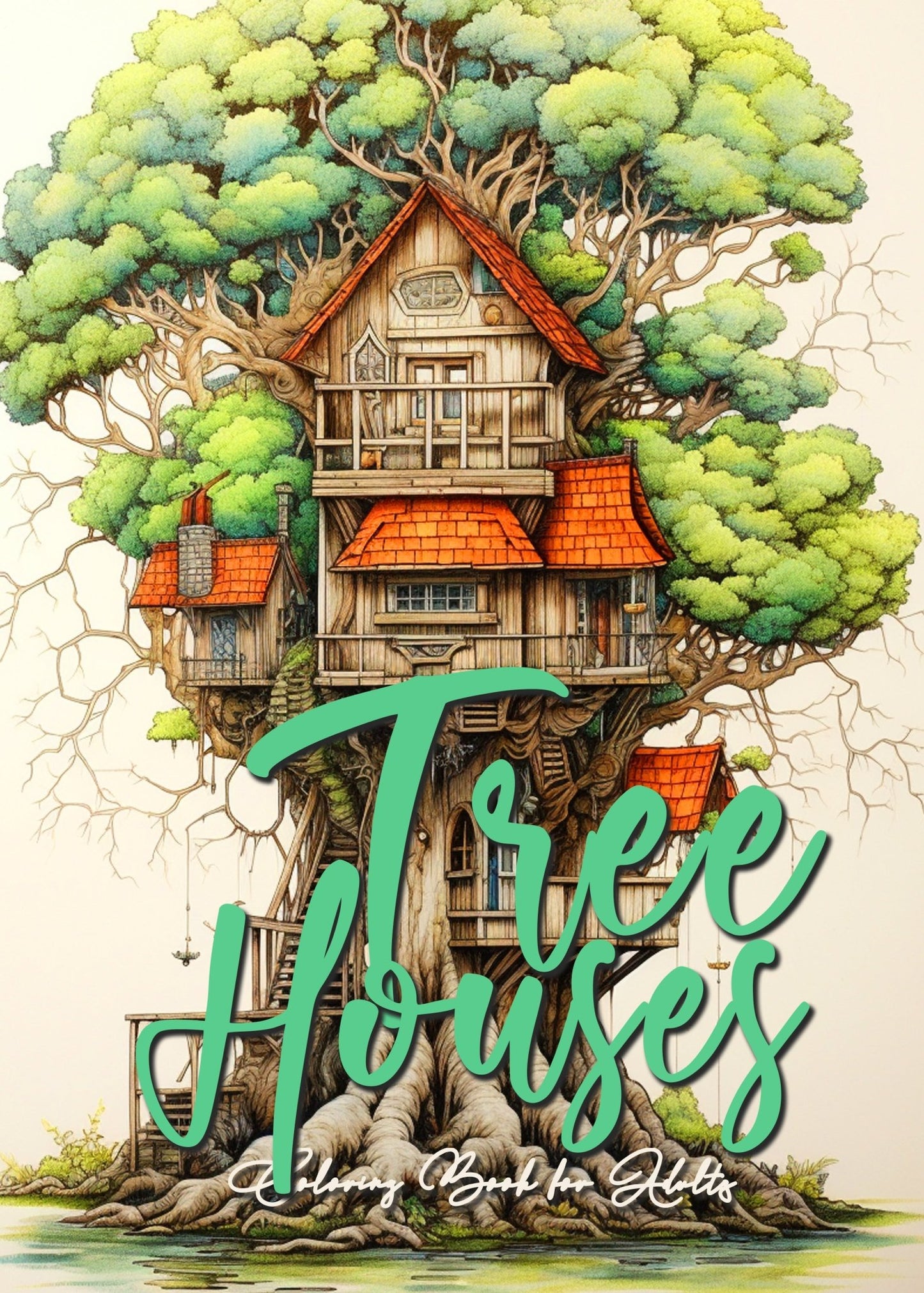 Tree Houses Coloring Book Grayscale (Printbook) - Monsoon Publishing USA