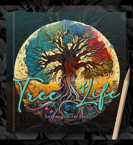 Tree of Life Coloring Book Grayscale (Printbook) - Monsoon Publishing USA