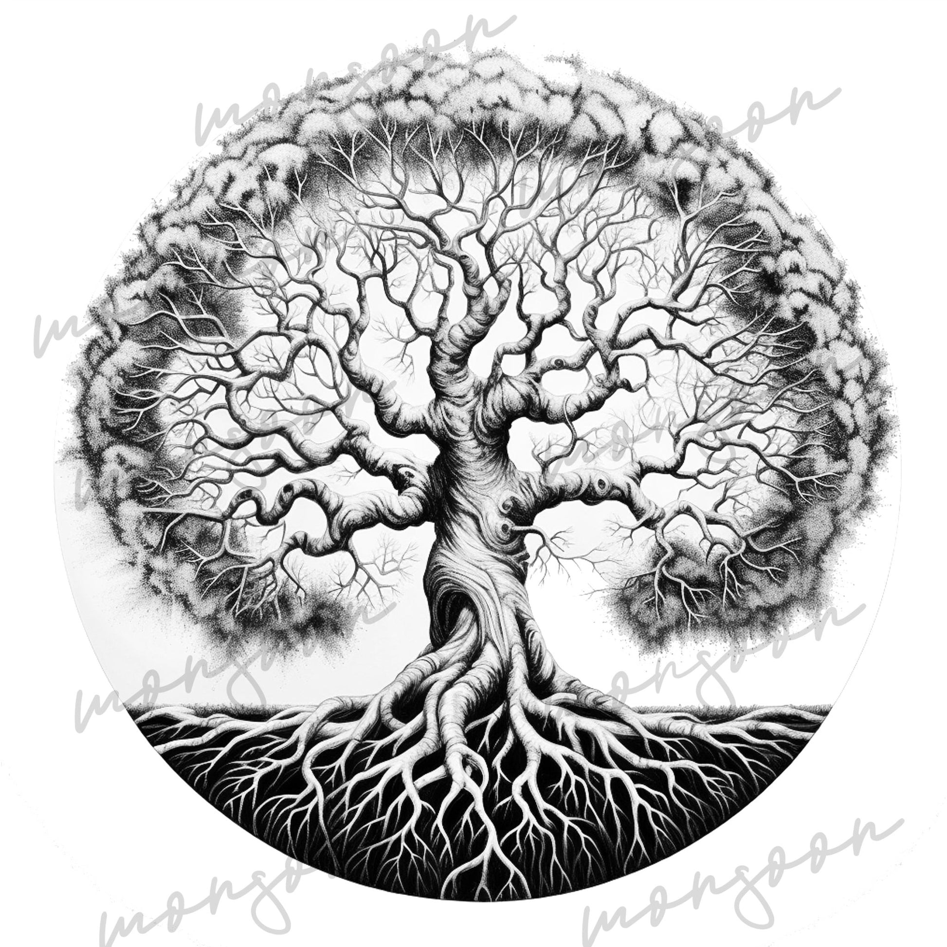 Tree of Life Coloring Book Grayscale (Printbook) - Monsoon Publishing USA