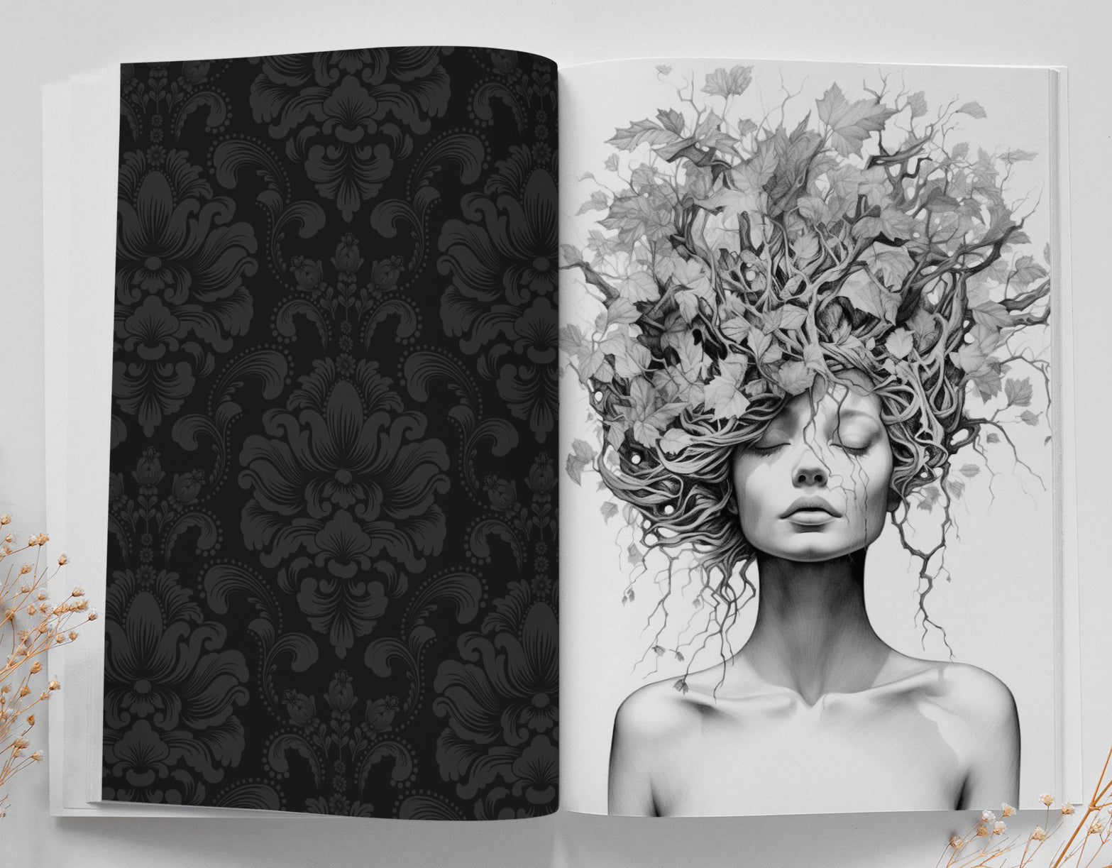 Tree Portraits Coloring Book Grayscale (Printbook) - Monsoon Publishing USA