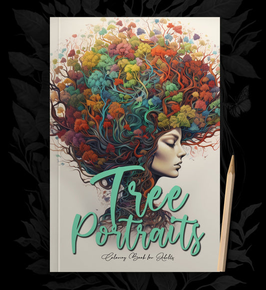 Tree Portraits Coloring Book Grayscale (Printbook) - Monsoon Publishing USA