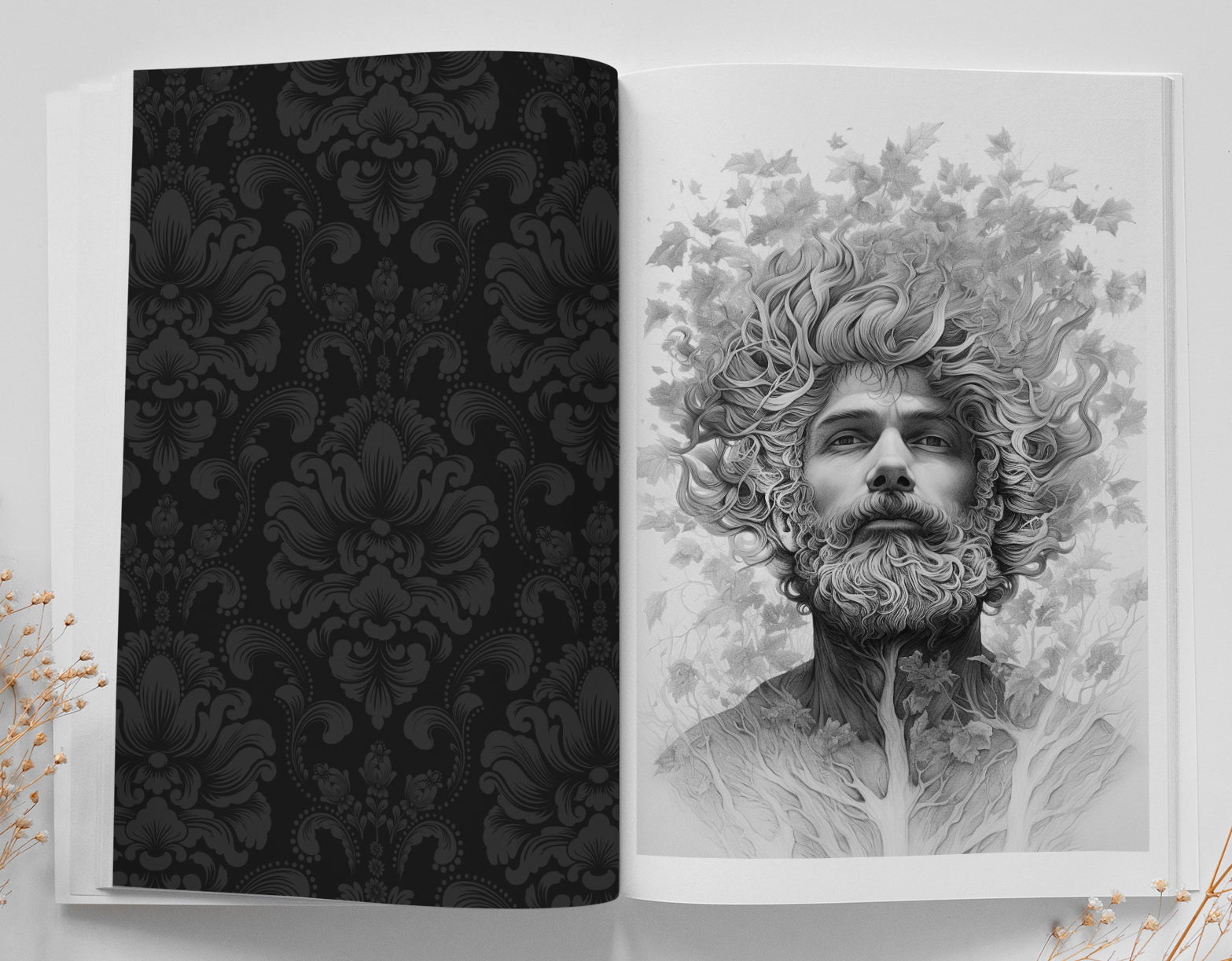 Tree Portraits Coloring Book Grayscale (Printbook) - Monsoon Publishing USA