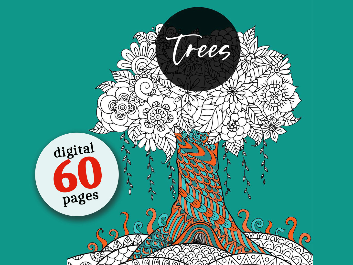 Trees Coloring Book Zentangle (Digital)
