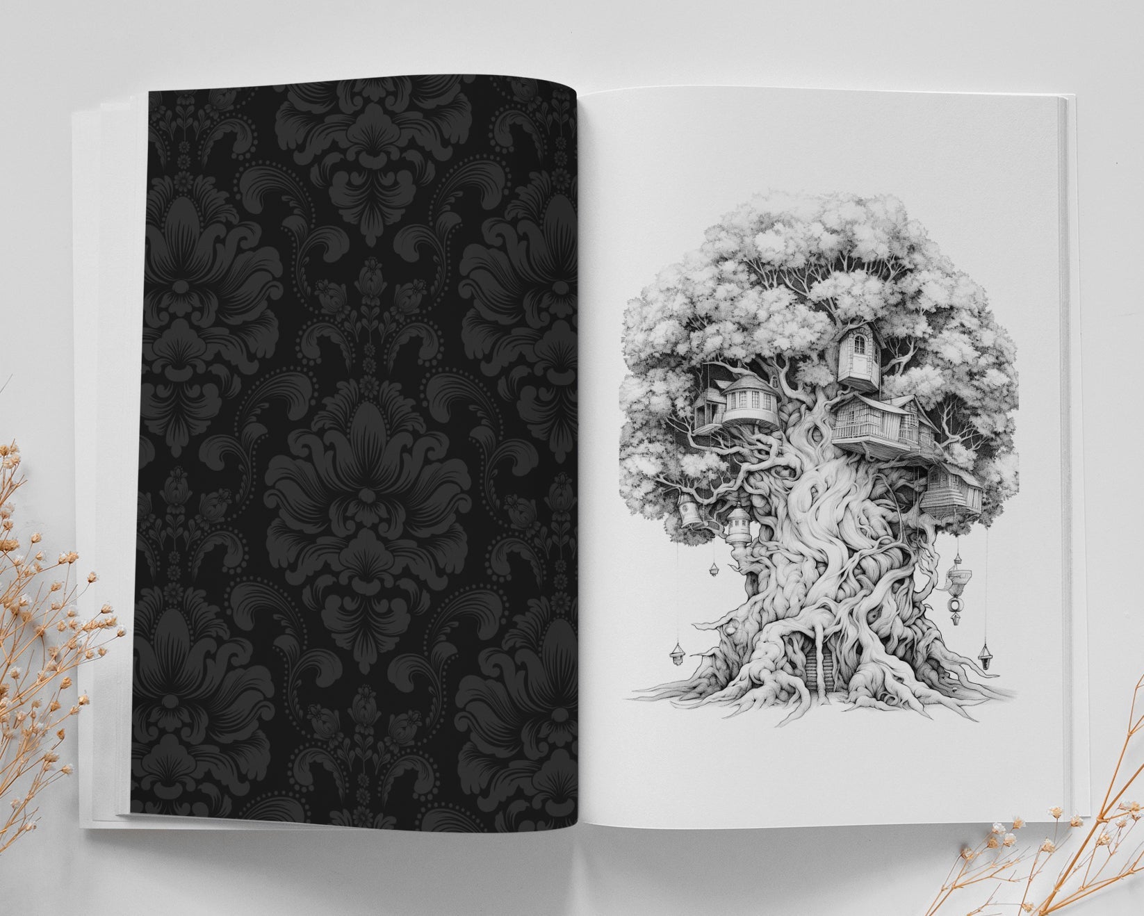 Trees Coloring Book Grayscale (Printbook) - Monsoon Publishing USA