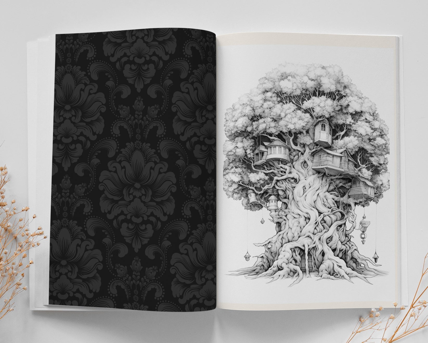 Trees Coloring Book Grayscale (Printbook) - Monsoon Publishing USA