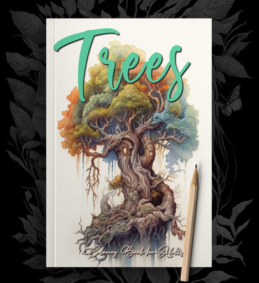 Trees Coloring Book Grayscale (Printbook) - Monsoon Publishing USA