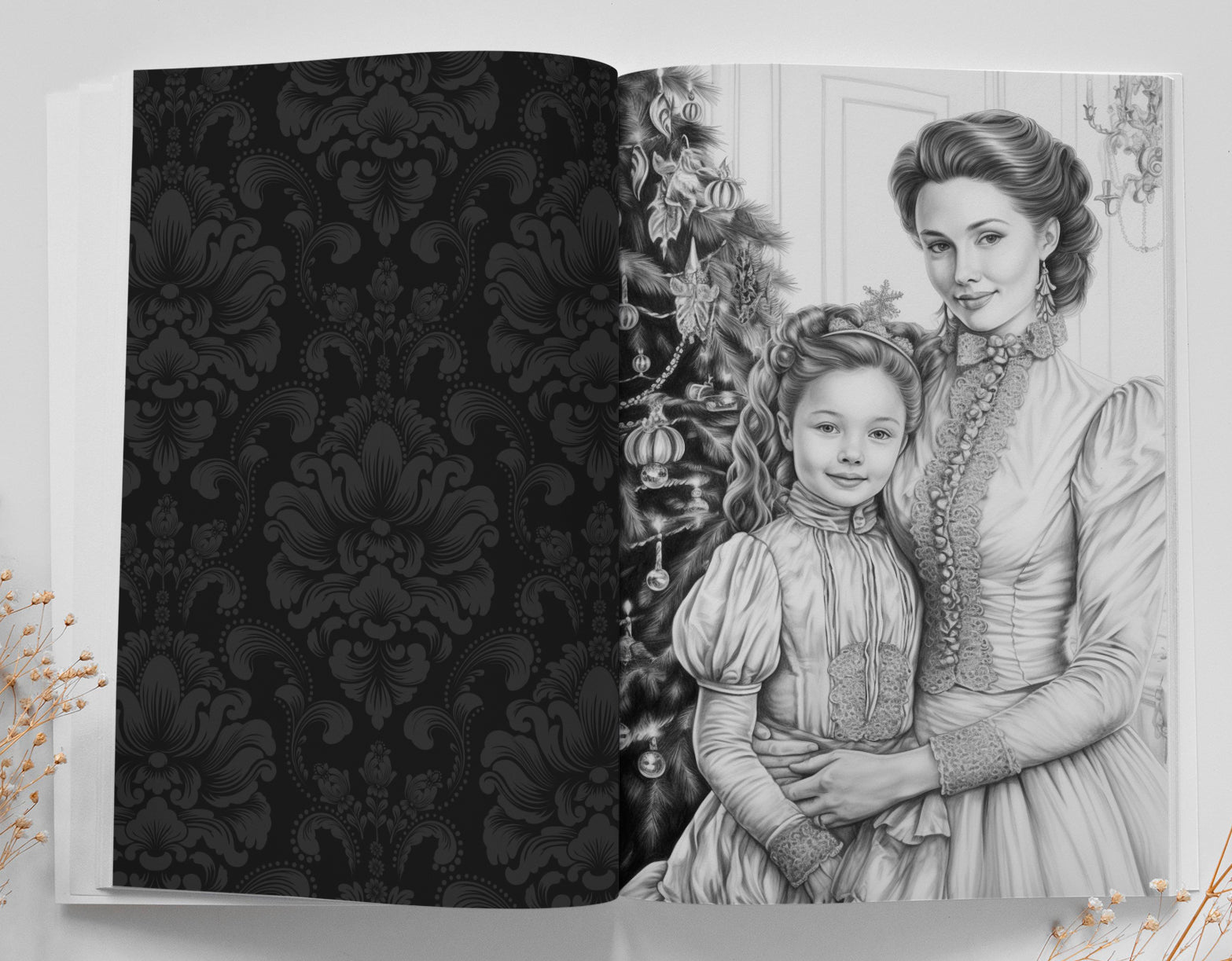 Victorian Christmas Coloring Book Grayscale (Printbook) - Monsoon Publishing USA