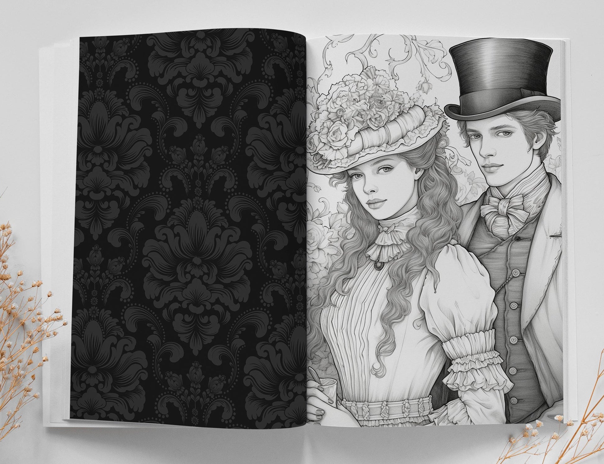 Victorian Coloring Book Grayscale (Printbook) - Monsoon Publishing USA