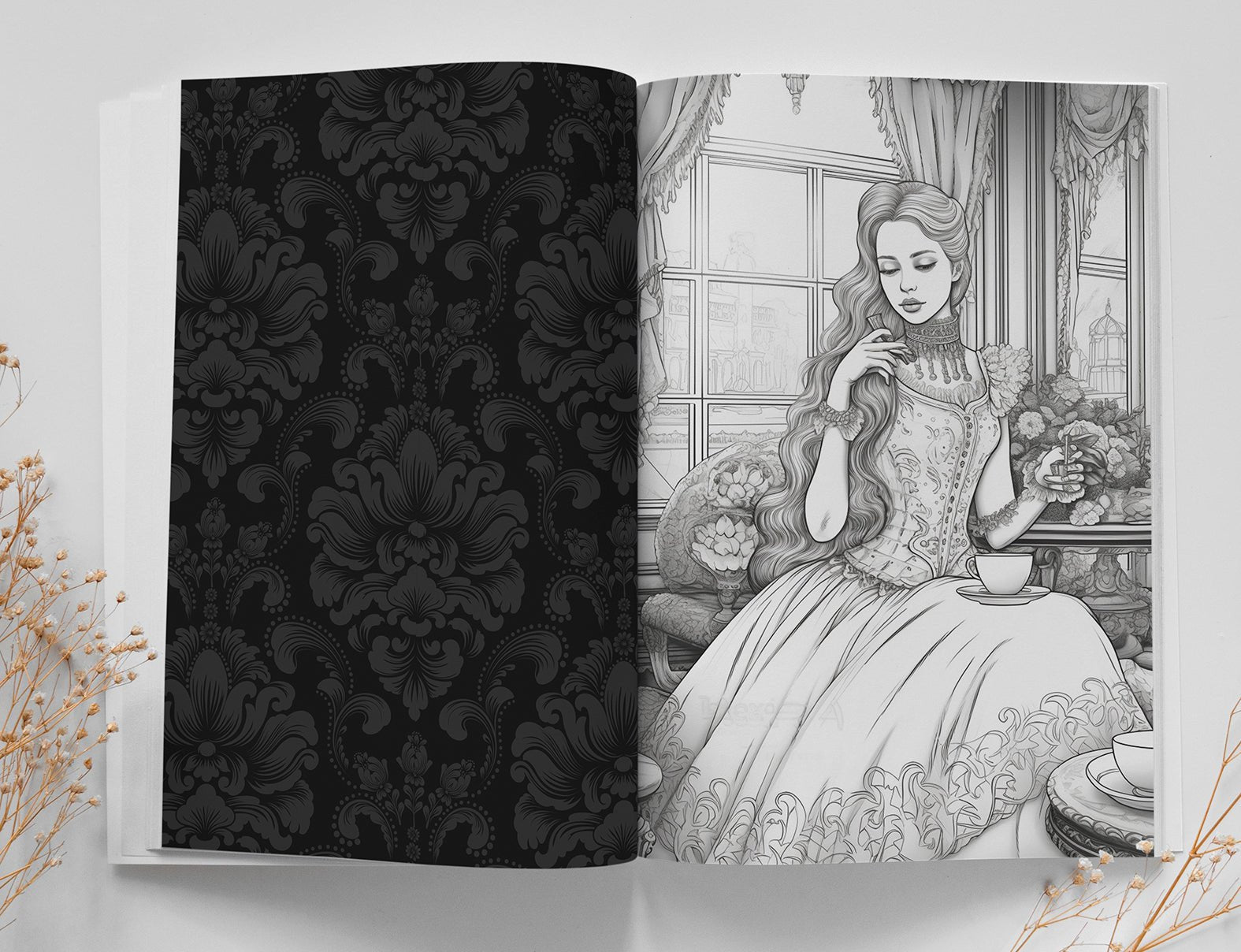 Victorian Scenes Coloring Book Grayscale (Digital) - Monsoon Publishing USA