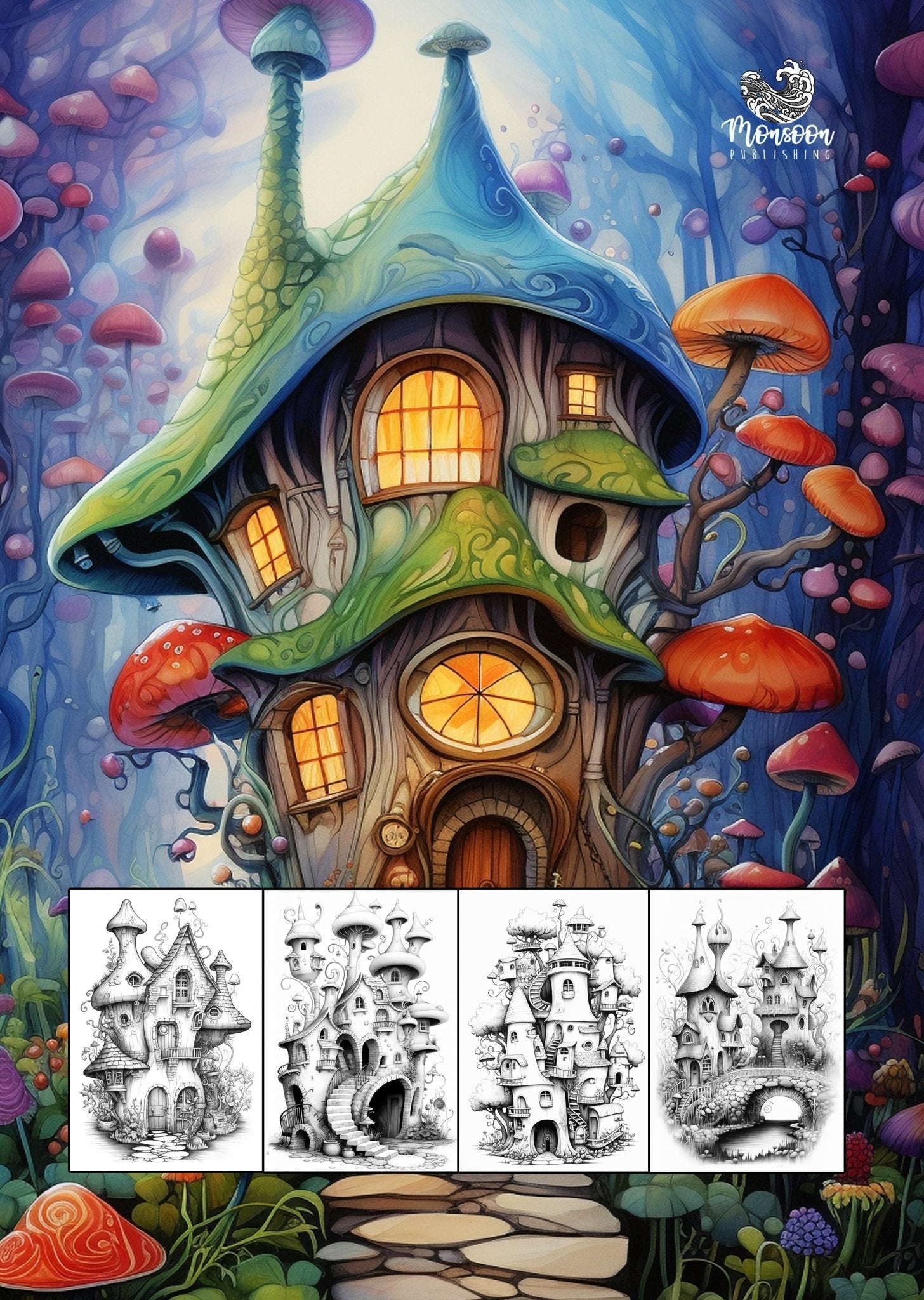 Whimsical Homes Coloring Book (Printbook) - Monsoon Publishing USA